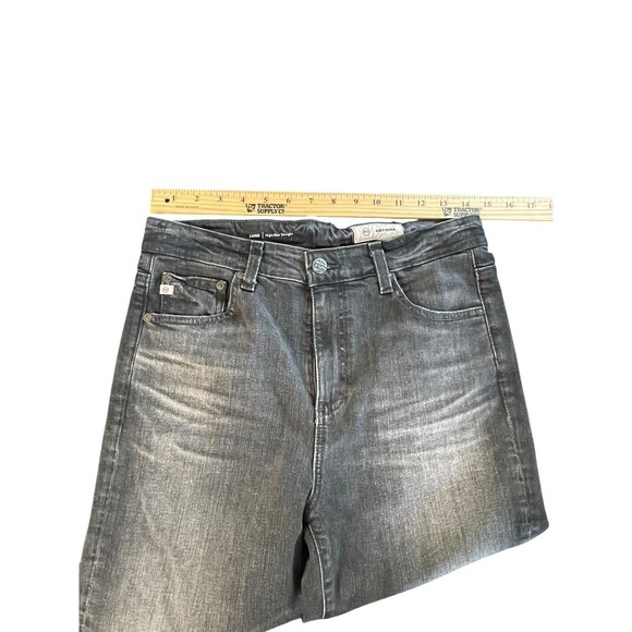 AG Adriano Goldschmied Saige High Rise Straight Jeans Black Size 28 Inseam 26 - Picture 6 of 16